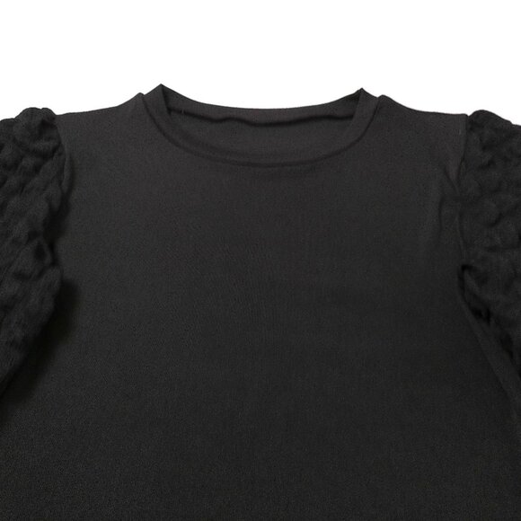 Women's Blouse Black NEW XXL knit top long sleeve pullover slim fit dressy party - Picture 2 of 7